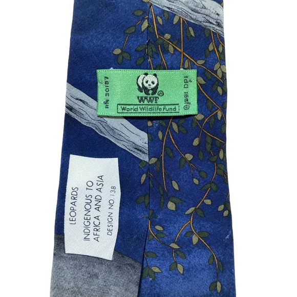 World Wildlife Fund WWF Leopards Design NO 138 Vintage Novelty Necktie - Picture 4 of 7